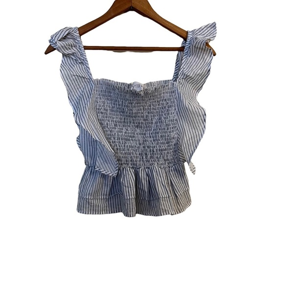 Ruffled Smocked Peplum Top Size S - Picture 2 of 3